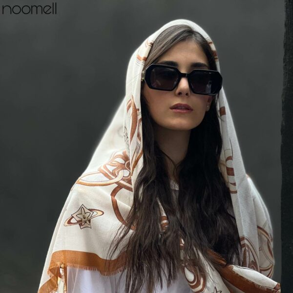 روسری نخ پنبه طرح حلقه- کد 701 - Image 2