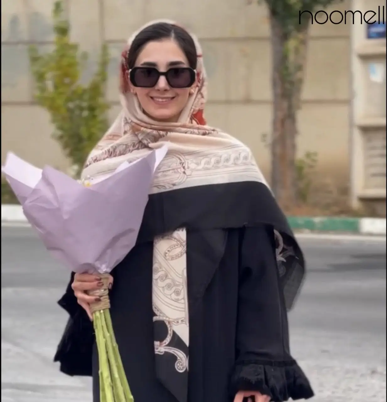 خرید روسری نخ پنبه طرح زنجیر