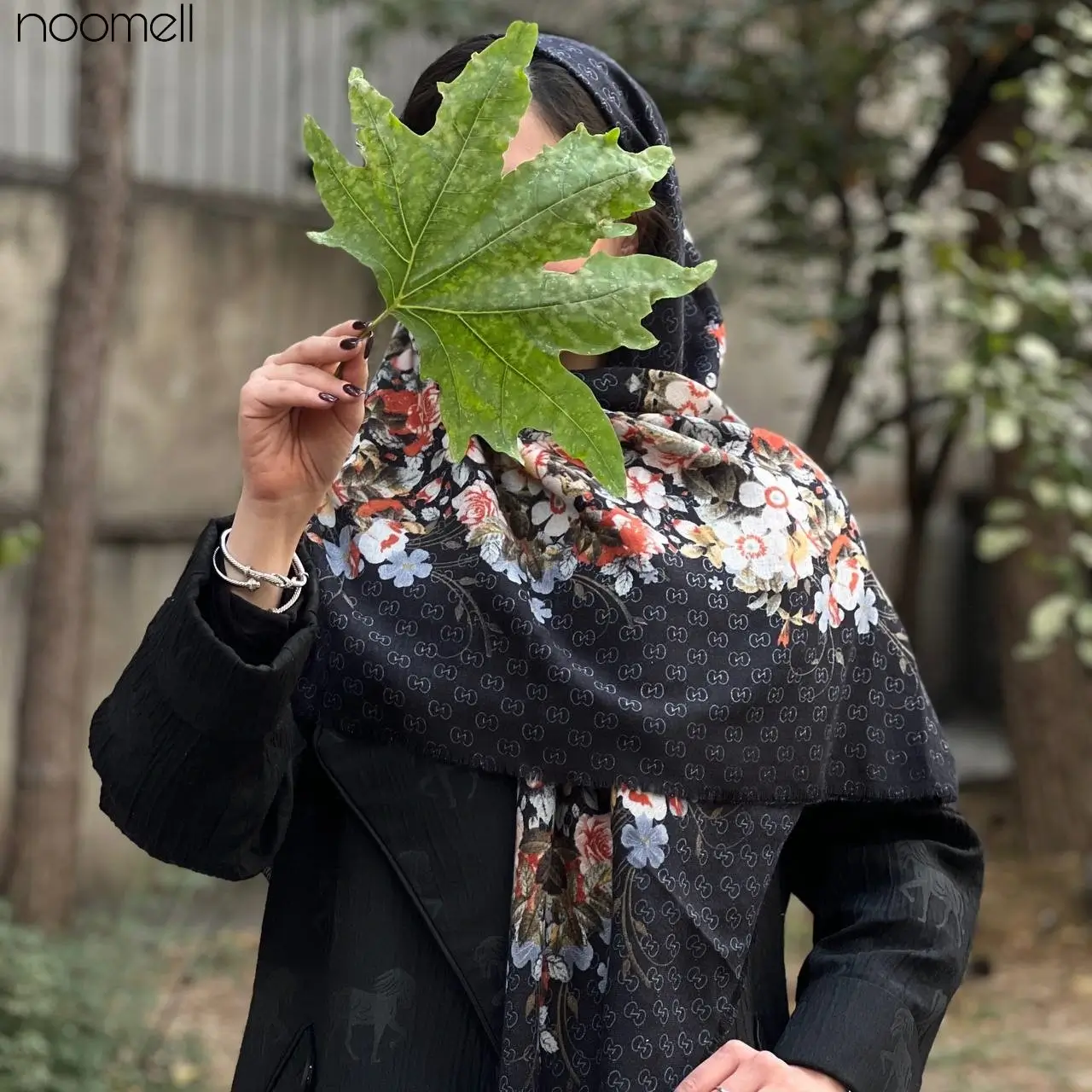 خری روسری نخ پنبه طرح گل