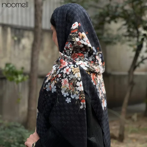 خری روسری نخ پنبه طرح گل