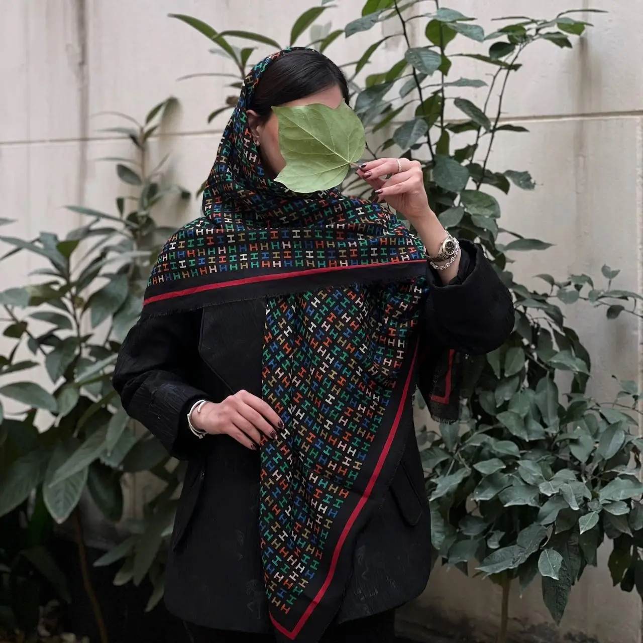 خرید روسری نخ پنبه طرح H