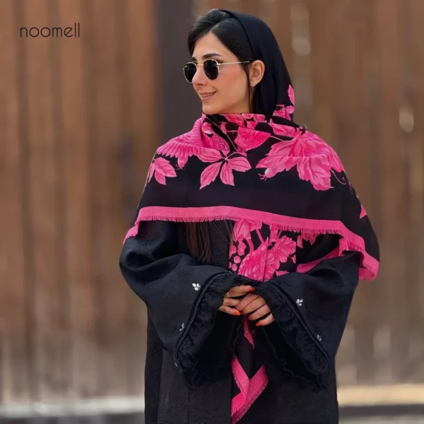 خرید روسری نخ کشمیر طرح سیا اسکارف
