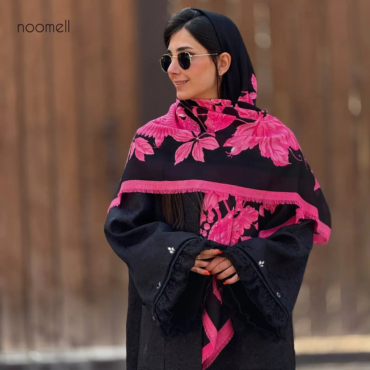 خرید روسری نخ کشمیر طرح سیا اسکارف
